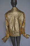 Marc Laurent gold leather jacket 90s