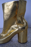 Maison Margiela tabi boots gold leather unused