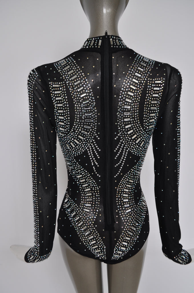 Christal beaded bodysuit unused small size