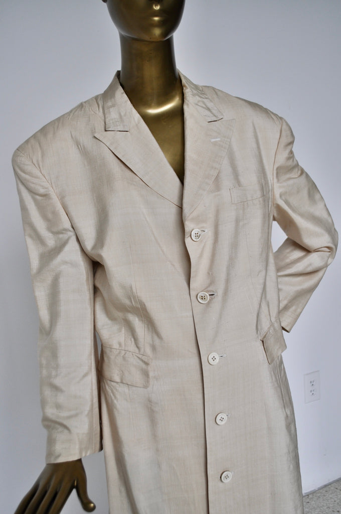 Rare Comme des Garçons silk coat from 1991