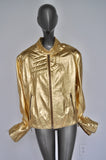 Marc Laurent gold leather jacket 90s