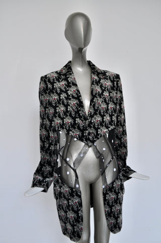 Feathered jumpsuit from the 80s