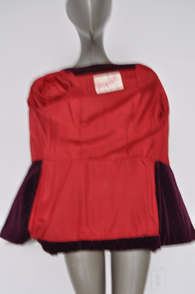 Rare Schiaparelli avantgarde velvet jacket 1940s
