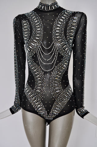 Azzaro top with chainmail apliques 70s