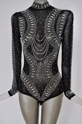 Feathered jumpsuit from the 80s