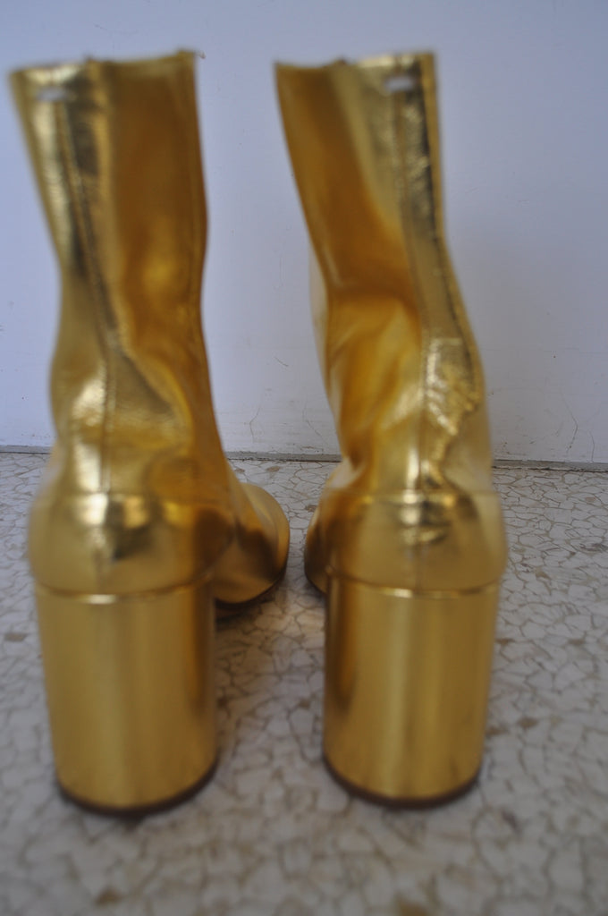 Maison Margiela tabi boots gold leather unused