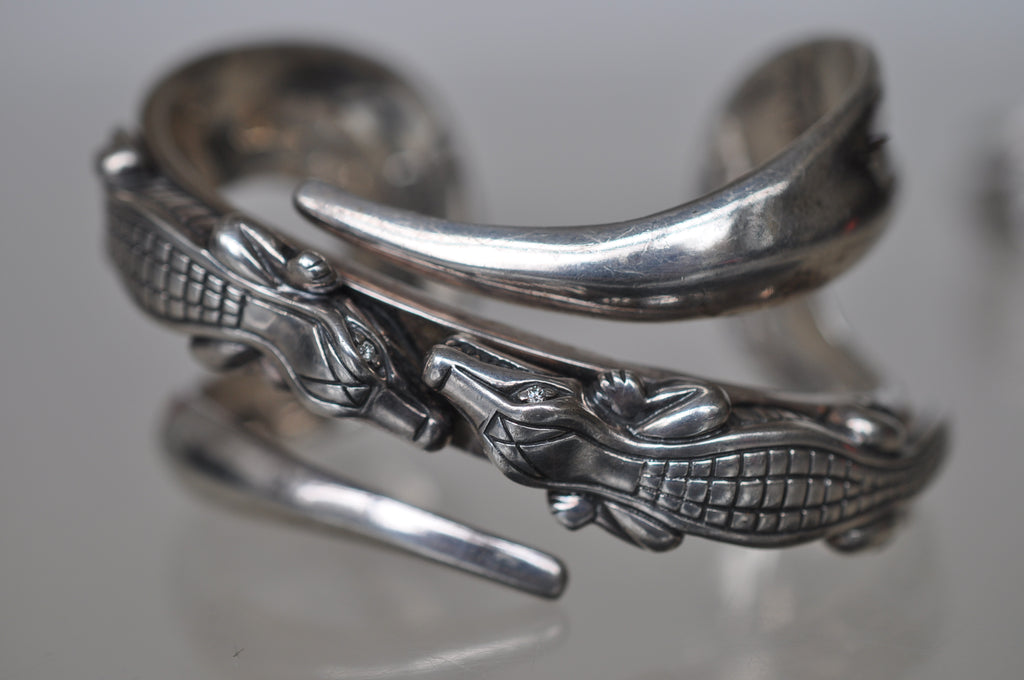 Barry Kieselstein Cord sterling bracelet and ring with alligator