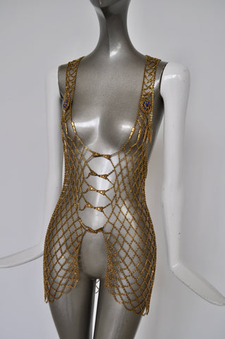 Feathered jumpsuit from the 80s