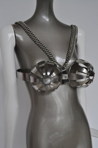 Jean Paul Gaultier huge pendant earrings abstract design 90s