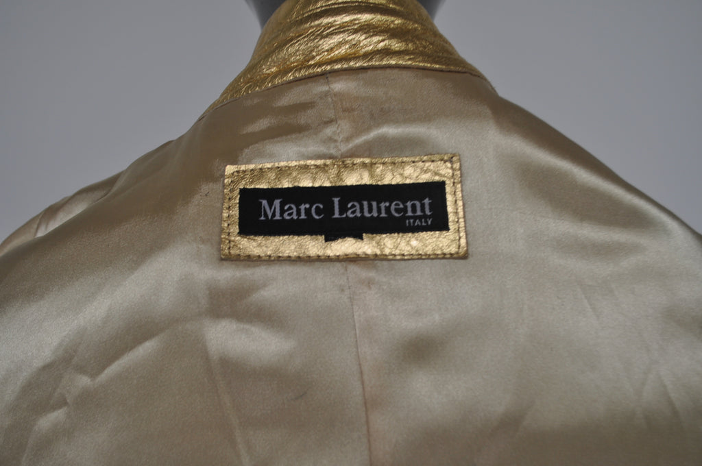 Marc Laurent gold leather jacket 90s