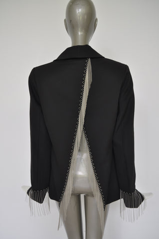 Feathered jumpsuit from the 80s