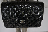 Chanel Mademoiselle patent leather bag large 80s