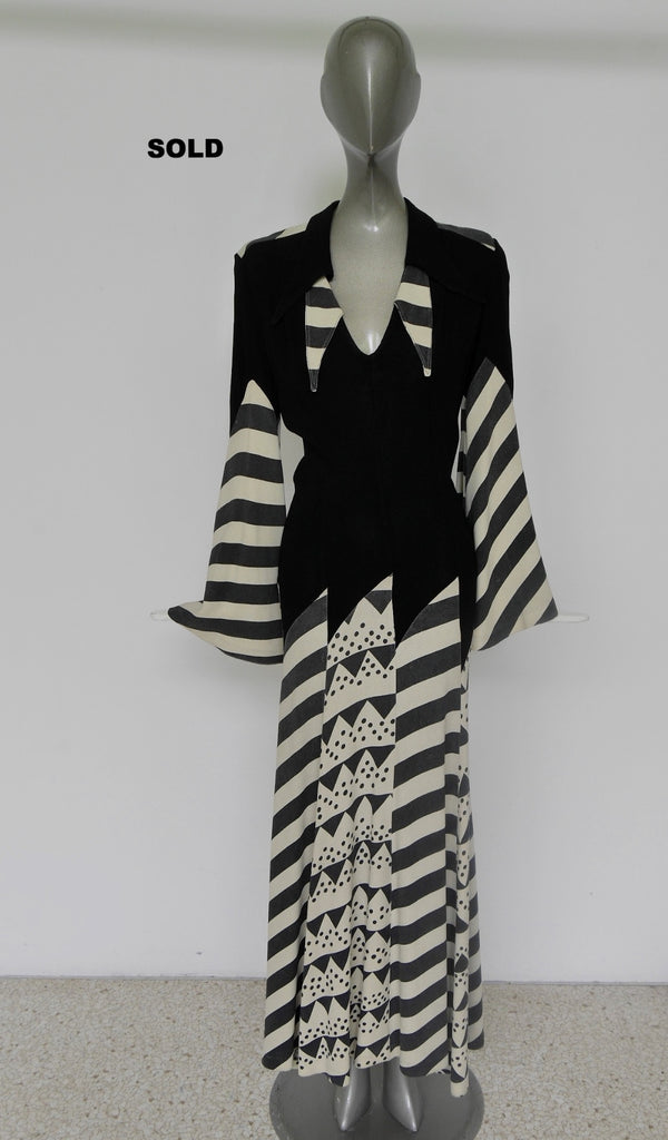 Ossie Clarck maxi dress abstract print by Celia Birtwell SOLD