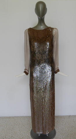 Janice Wainwright silcrepe flapper style dress 1970s