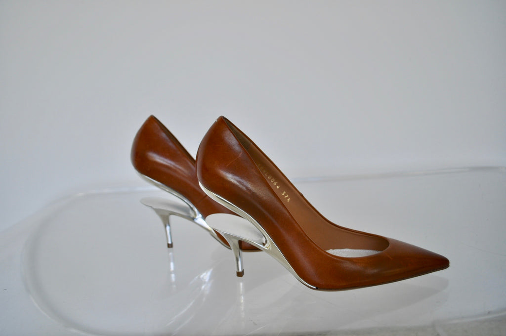 Maison Margiela pumps with silver heel unused sz 37 1/2