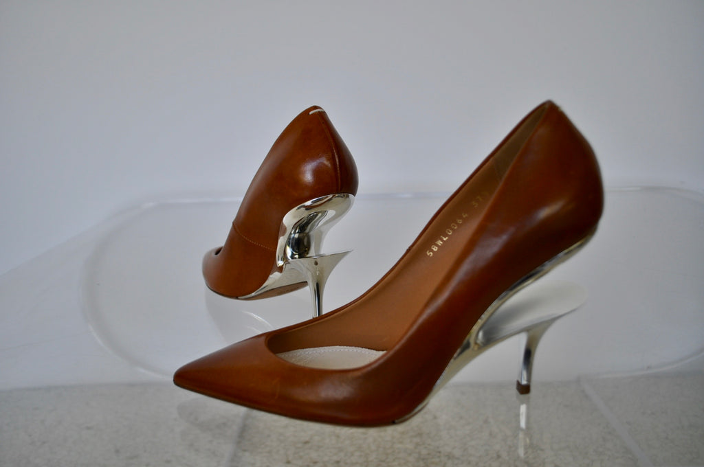 Maison Margiela pumps with silver heel unused sz 37 1/2