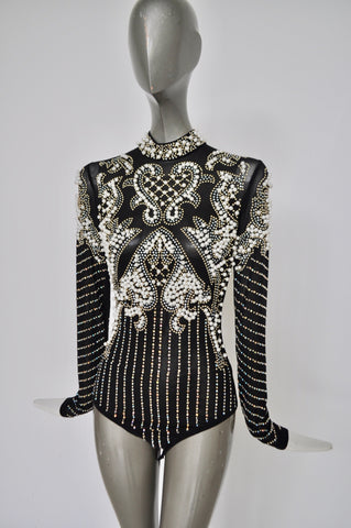 Feathered jumpsuit from the 80s