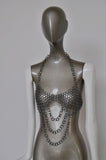 Metal mesh Bra with drop chains, very sexy. Original from the 70s