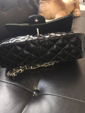 Chanel Mademoiselle patent leather bag large 80s