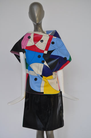 Claude Montana avantgarde sable coat with fringes 1980s