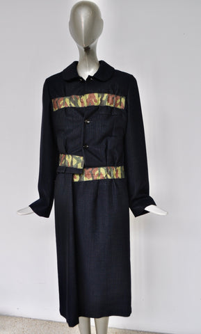 Claude Montana avantgarde sable coat with fringes 1980s