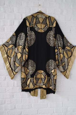 Claude Montana avantgarde sable coat with fringes 1980s