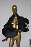 Pleated shawl very sculpted avantgarde style designer made