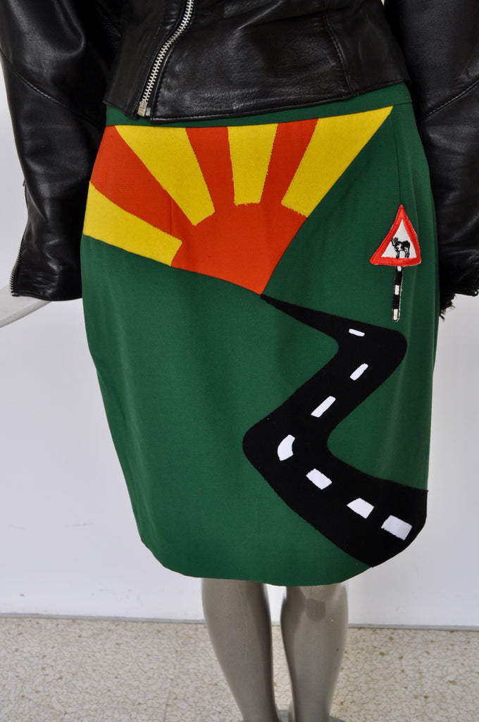 Moschino skirt with highway stitching 1980s Cheap and Chic