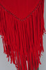 Sexy fringed dress vibrant red color unused designed by Vintage le Monde