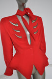 Rare Thierry Mugler fitted avantgarde jacket with metal appliqués