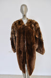 Claude Montana avantgarde sable coat with fringes 1980s