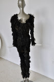 Feathered jumpsuit from the 80s