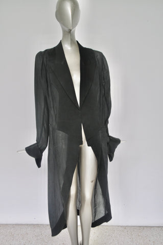 1930s art deco print maxi dress with batwing sleeve jacket
