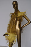Gold fiber scarf multiple use not vintage designed by a german designer