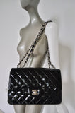 Chanel Mademoiselle patent leather bag large 80s