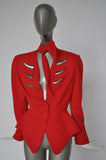 Rare Thierry Mugler fitted avantgarde jacket with metal appliqués