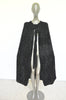 20s chiffon opera cape with panne velvet imprint geometrical deco embroidery.