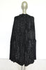 20s chiffon opera cape with panne velvet imprint geometrical deco embroidery.