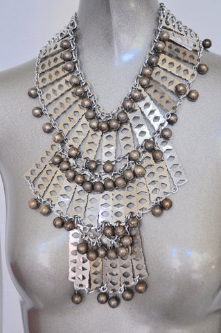 Massive 80s necklace with glass pendant balls.