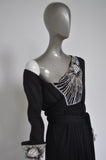 Bill Gibb empire maxi dress with beadwork 1970s rare