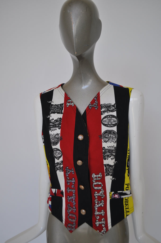 Gianni Versace vest with great print 91 The Beatles print