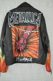 Metallica 80s moto jacket mens wear painted by Artist sz l