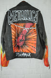 Metallica 80s moto jacket mens wear painted by Artist sz l