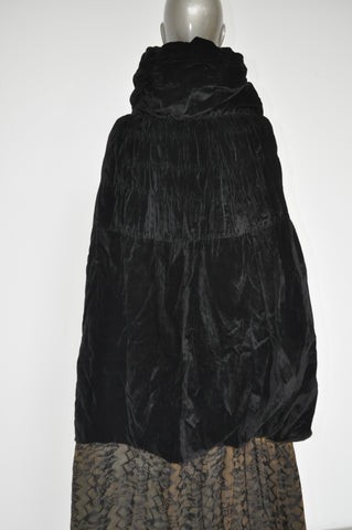 1930s art deco print maxi dress with batwing sleeve jacket