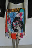 John Galliano flare skirt multicolor silk 90s