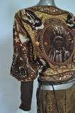 Jean Paul Gaultier top with Sheriff and indian  print Gaultier jeans collection