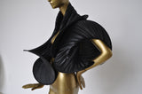 Pleated shawl very sculpted avantgarde style designer made