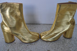 Maison Margiela tabi boots gold leather unused