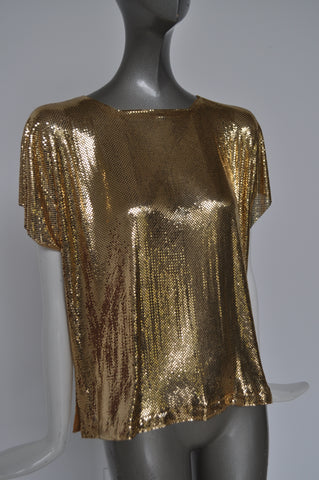 Vintage 70s chunky metal disc necklace,avantgarde runway design