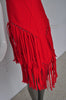 Sexy fringed dress vibrant red color unused designed by Vintage le Monde
